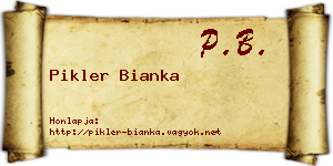 Pikler Bianka névjegykártya