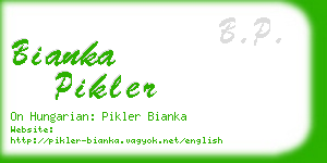 bianka pikler business card